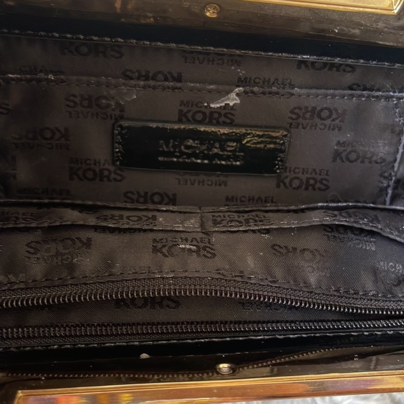 Michael Kors clutch Black Glazed Python Embossed Leather - Picture 4 of 6